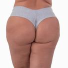 Calcinha Plus Size Fio Dental Duplo em Algodão
