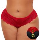 Calcinha Plus Size Fio Dental Tailandesa com Pérolas e Babado Brilha na Luz Negra Sensualidade com Charme e Ousadia