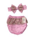 Calcinha Rosa com Renda + Faixa Tam.G
