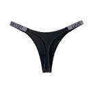 Calcinha Tanga De Cintura Baixa Com Letras Em Strass E Diamantes Para Mulheres, Sexy, G-string,
