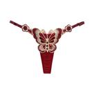 Calcinha Tanga Feminina de Renda - Cintura Baixa e Ajustável - Modelo Borboleta