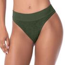 Calcinha Tanga Jacquard sem Costura Bruma Floral Alcaparra