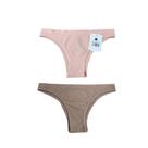 Calcinha Tanga Kit 2 Sem Costura Nude e Chocolate Basic+ Confortável