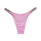 Calcinha Transparente Sem Costura Com Letras Em Renda E Strass, Sexy, De Cintura Baixa, Para Calcinha Transparente Sem Costura Com Letras Em Renda E Strass, Sexy, De Cintura Baixa, Para