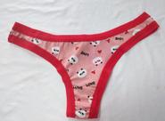 Calcinha vermelha estampada fio dental