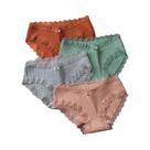 Calcinhas De Biquíni Femininas Com Acabamento Ondulado Em Renda, 4 Peças, Confortáveis, Respiráveis,
