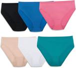 Calcinhas de microfibra Fruit of the Loom Hi-Cut, pacote com 6 unidades, tamanho 10