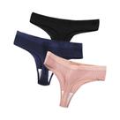 Calcinhas Femininas de Algodão - Kit com 3 Unidades, Cintura Baixa, Sem Costura