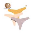 Calcinhas Femininas De Seda Gelada Sem Costura, Kit Com 3 Peças, Cintura V, Cintura Baixa, Tanga Calcinhas Femininas De Seda Gelada Sem Costura, Kit Com 3 Peças, Cintura V, Cintura Baixa, Tanga