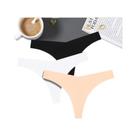 Calcinhas Femininas De Seda Gelada Sem Costura, Kit Com 3 Peças, Cintura V, Cós Baixo, Tanga