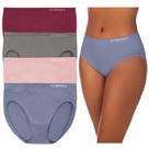 Calcinhas femininas ELLEN TRACY, cuecas de corte alto, pacote com 4 unidades, Plum Dot 3X
