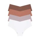 Calcinhas Femininas Sem Costura com Cintura V - Conjunto com 4 Peças e 10 Cores Sólidas em Seda Gelada Respirável