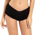 Calcinhas femininas SHARICCA Sexy Mesh Ruffle Booty Booty Booty Booty, pretas