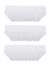 Calcinhas Fruit of the Loom, sem etiqueta, algodão, pacote com 12 unidades, brancas