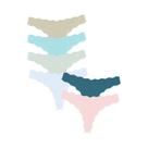 Calcinhas G-String Femininas Ultra Macias E Respiráveis Com Cintura Baixa E Babados, Kit Com 6