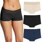 Calcinhas masculinas femininas Maidenform de algodão elástico, pacote com 3 unidades