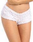 Calcinhas SHARICCA Sexy Mesh Ruffle Booty Booty Booty Shorts brancas S/M