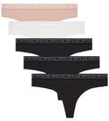Calcinhas tanga de microfibra femininas Lucky Brand, pacote com 5 unidades, XL