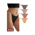 Calcinhas Tanga Sem Costura - 5 Peças, Cintura Baixa e Invisível Calcinhas Tanga Sem Costura - 5 Peças, Cintura Baixa e Invisível