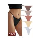 Calcinhas Tanga Sem Costura - 5 Peças, Cintura Baixa e Invisível Calcinhas Tanga Sem Costura - 5 Peças, Cintura Baixa e Invisível