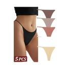 Calcinhas Tanga Sem Costura - 5 Peças, Cintura Baixa e Invisível Calcinhas Tanga Sem Costura - 5 Peças, Cintura Baixa e Invisível