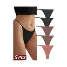 Calcinhas Tanga Sem Costura - 5 Peças, Cintura Baixa e Invisível Calcinhas Tanga Sem Costura - 5 Peças, Cintura Baixa e Invisível