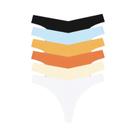 Calcinhas Ultra Finas Sem Costura Para Mulheres, 6PCS, G-String Com Cintura Em V, Cores Dopamina, Calcinhas Ultra Finas Sem Costura Para Mulheres, 6PCS, G-String Com Cintura Em V, Cores Dopamina,