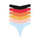 Calcinhas Ultra Finas Sem Costura Para Mulheres, 6PCS, G-String Com Cintura Em V, Cores Dopamina, Calcinhas Ultra Finas Sem Costura Para Mulheres, 6PCS, G-String Com Cintura Em V, Cores Dopamina,