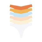 Calcinhas Ultra Finas Sem Costura Para Mulheres, 6PCS, G-String Com Cintura Em V, Cores Dopamina, Calcinhas Ultra Finas Sem Costura Para Mulheres, 6PCS, G-String Com Cintura Em V, Cores Dopamina,