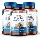 Cálcio De Concha De Ostras 500mg 60 Caps + Vitamina D3 3 POTES