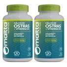 Cálcio de Ostras com Vitamina D3 120caps Maltta Kit 2 Frascos