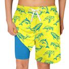Calções de banho BFUSTYLE Boy Yellow Shark Compression 10-12T