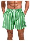 Calções de banho COZYEASE Quick Dry Elástico com Cordão Masculino Verde Calções de banho COZYEASE Quick Dry Elástico com Cordão Masculino Verde