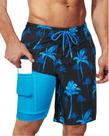 Calções de banho masculinos SURF CUZ 9", forro de compressão Quick Dry