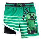Calções de banho Minecraft Creeper UPF 50+ para meninos de 7 anos