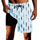 Calções de banho SQPO Stripes para homens com forro de compressão