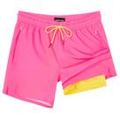 Calções de banho SURF CUZ 5", forro de compressão Quick Dry Pink XL