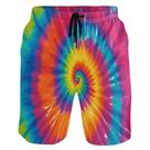 Calções de banho Wamika Tie Dye Rainbow Quick Dry para homens GG