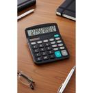 Calculadora 12 Dígitos Mesa Escritório Preto - Leitura Clara