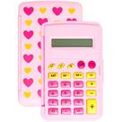 Calculadora de bolso 8 dig. rosa flip flor c/bat.