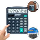 Calculadora de Mesa Manual 12 Digitos Energia Solar ou Pilha para Comércio Escritório Home Office Escola Profissionais