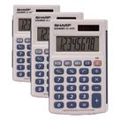 Calculadora Sharp EL-243SB Pacote com 3 Unidades, 8 Dígitos, Energia Dupla Calculadora Sharp EL-243SB Pacote com 3 Unidades, 8 Dígitos, Energia Dupla