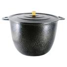 Caldeirão Alça Alumínio Craqueado Com Tampa 16,7L 34cm Preto