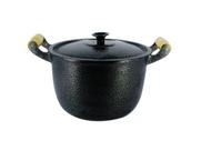 Caldeirão Alumínio Fundido Craqueado Alça De Madeira 12cm