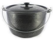 Caldeirão Alumínio Fundido Craqueado Alça Galvanizada Preto 24cm Caldeirão Alumínio Fundido Craqueado Alça Galvanizada Preto 24cm