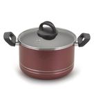 Caldeirão Antiaderente com Tampa de Vidro 26Cm 7L Cereja Nacional