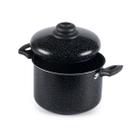 Caldeirão antiaderente tampa Aluminio 24cm 6L preto nacional