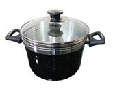 Caldeirão Com Forma De Pudim E Cozivapor Preto Pigmentado 3x1 4,8 Litros