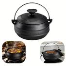 Caldeirão Cumbuca Feijoada 1,2l Em Ferro Fundido Rustica com Tampa Luxo Panela Mineira Original