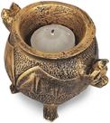 CALDEIRAO MORCEGO GR de Resina Dourado com 1 Vela Rechaud